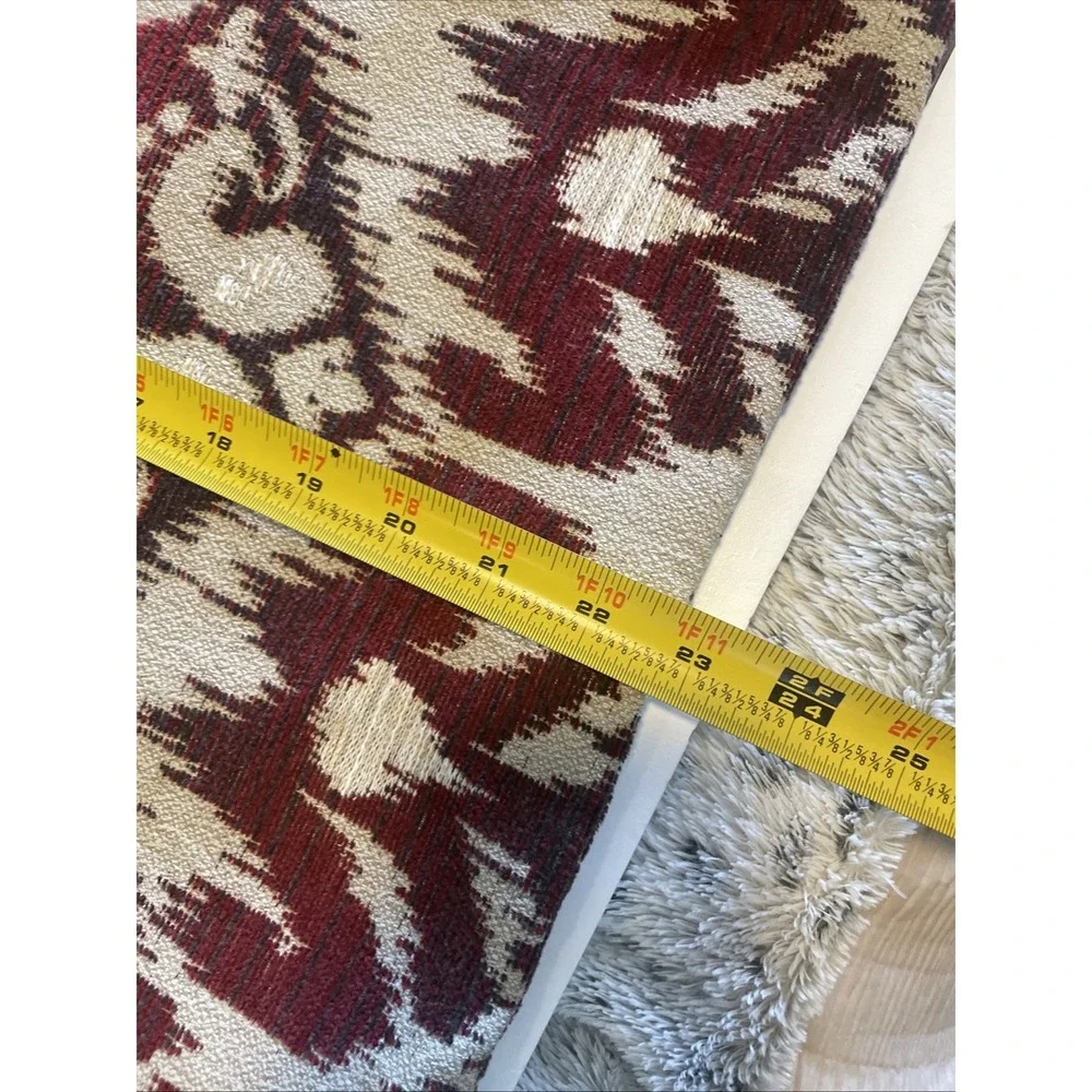 Ikat Jacquard Woven Pillow Covers Set 3 Boho Rustic Red‎ Cream 23x23
